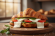 Croissant stuffed with tomato, spinach, and mozzarella.
