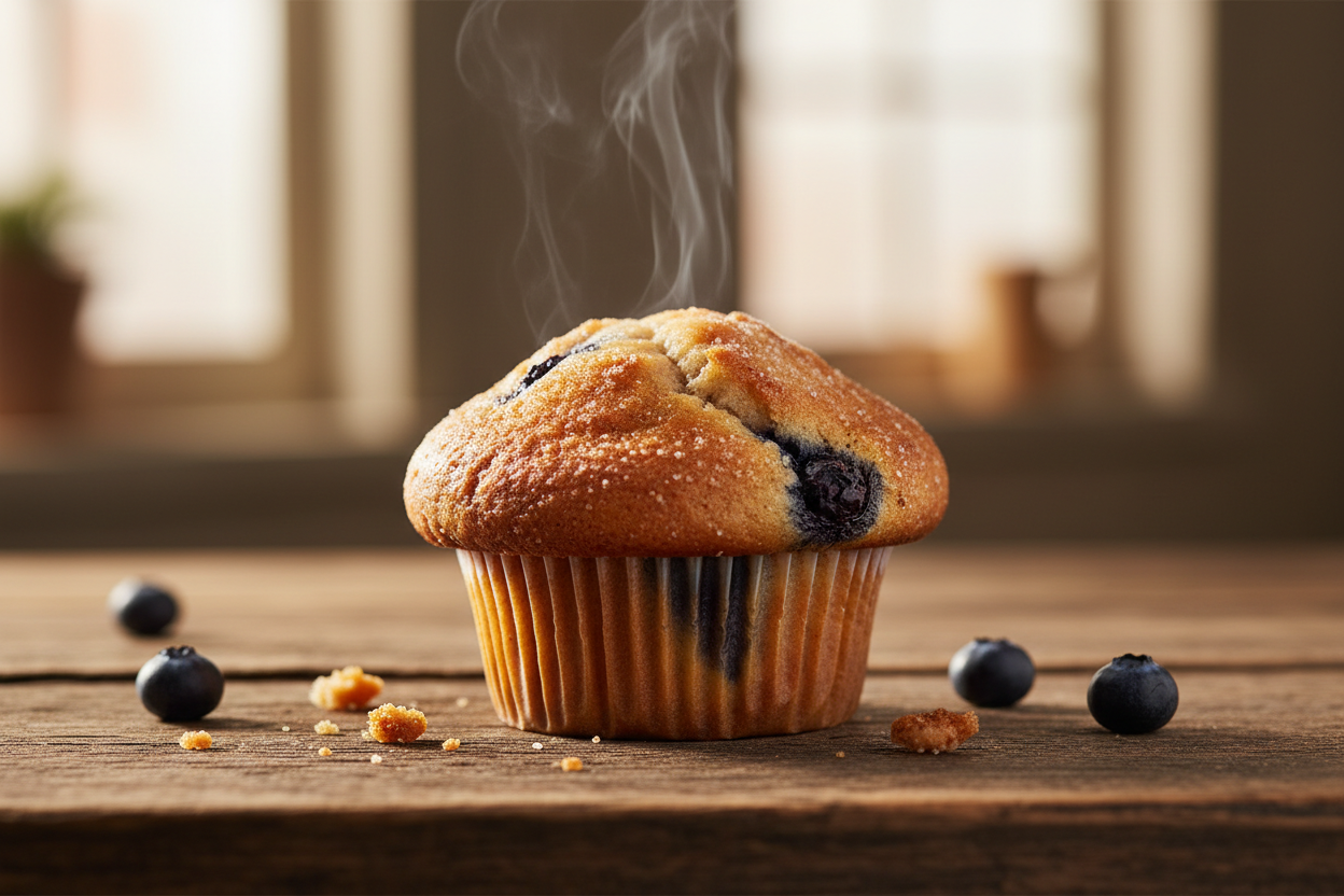 Freshly baked muffin for a quick, sweet treat.